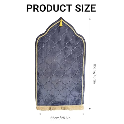 Tapis de prière en flanelle douce de qualité supérieure avec pompons - 4
