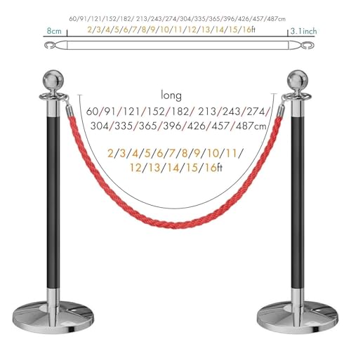 Cuerda de cáñamo elegante de 243 cm para delimitar barreras de acceso 3