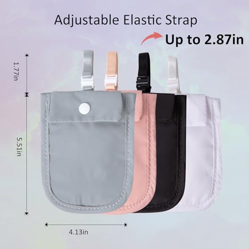 Image of Hidden Bra Wallet - Undercover Travel Pouch with Adjustable Elastic Strap for Credit Cash,Cards, and Valuables - Secret Stash Pocket for All Bra Sizes (grey)