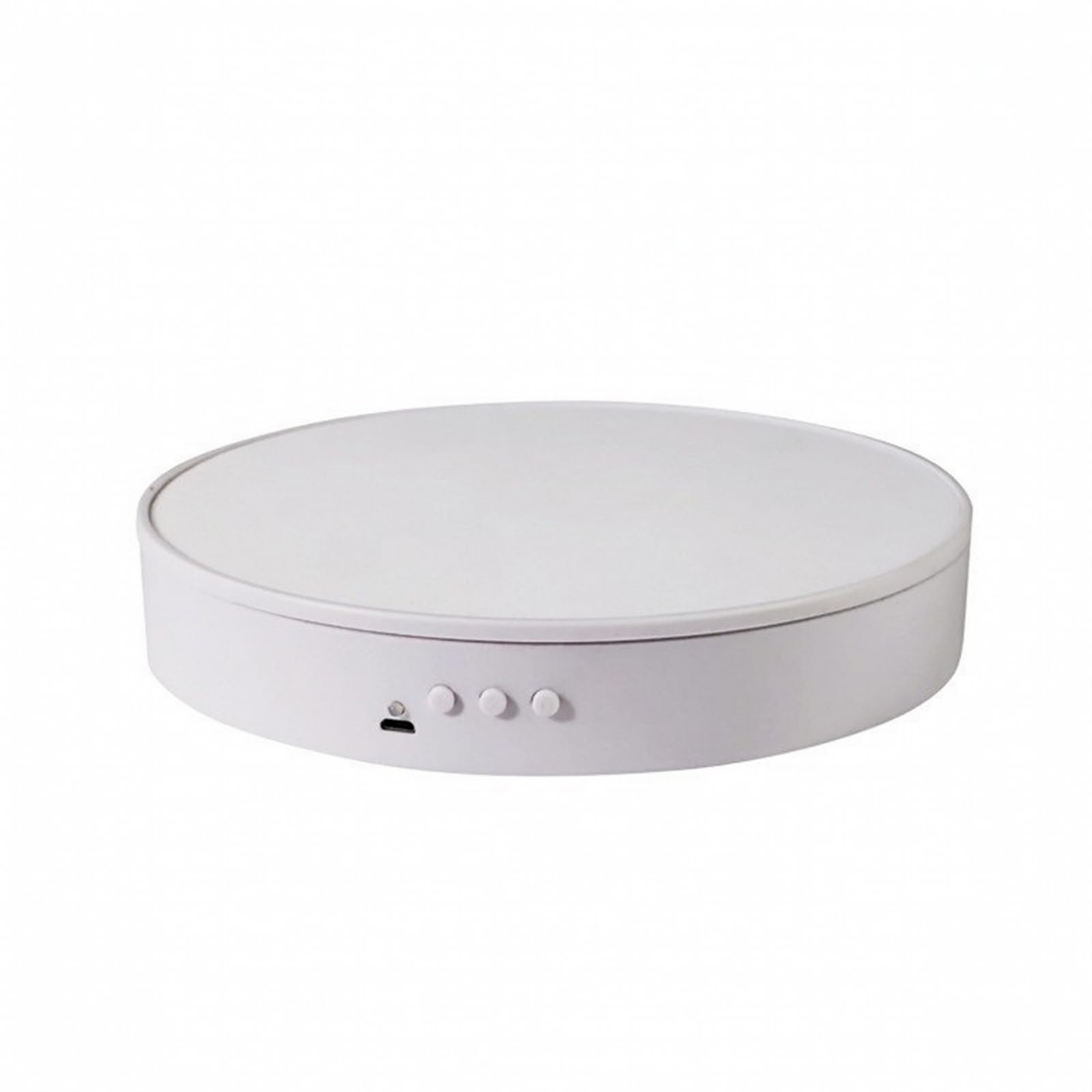 Piatto Girevole Motorizzato 360 Gradi, Rivestimento In Velluto, Diametro 20 Cm, Bianco