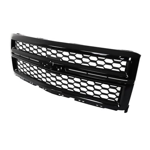 Glossy Black Front Grille Compatible with 2014 2015 Chevrolet Silverado 1500