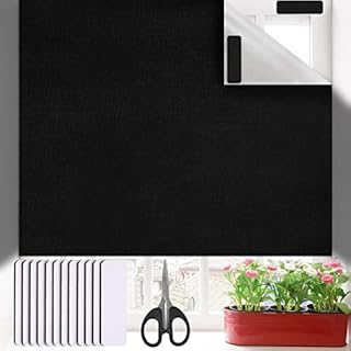 Blackout Blind, Portable Blackout Blinds 300x145cm, Portable Travel Blackout Blind Stick On Window for Bedroom, Nursery, with Self Adhesive Hook and Loop Tapes and Scissors