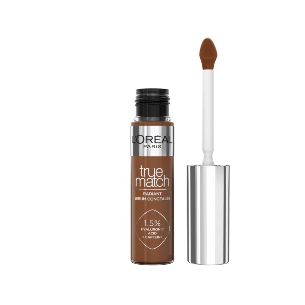 L'Oréal Paris Serum Concealer, Medium Coverage, Radiant Finish, With 1.5% Hyaluronic Acid and Caffeine, True Match, 12N, 10ml