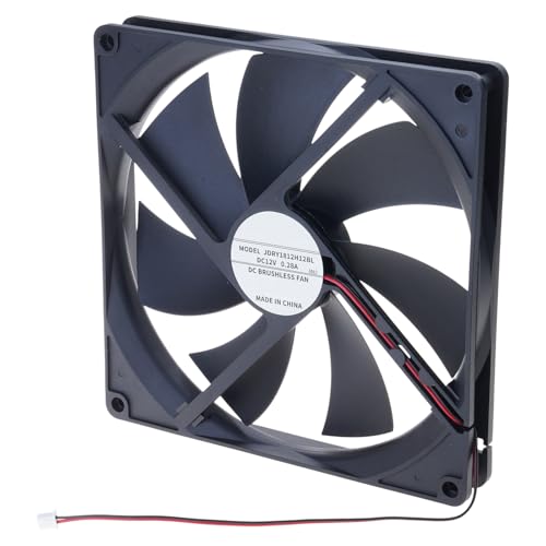 Ventilateur à grande vitesse 180 mm 12 V - Design fin - 25 mm - 53 CFM - Double roulement à billes - Pour PC, routeur, systèmes d'échappement, cuisine, salle de bain