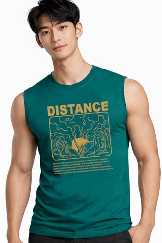 Image of JUGULAR Tank Tops Sleeveless T-Shirt for Men Gym Wear Vest Printed Stylish Round Neck Running for Sports Workout Fitness & Casual or Beach Wear