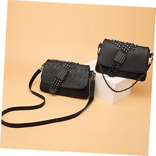 Sac à épaule noir riveté avec compartiments dédiés smartphone et accessoires - 3