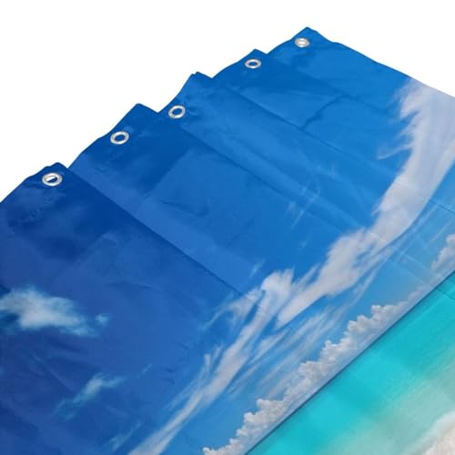 Rideau de douche moderne lavable en machine motif plage - 5
