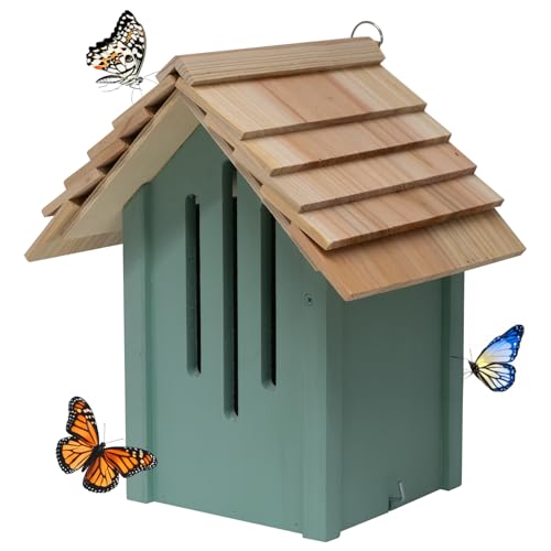 Woodside Wall Mounted Butterfly House Insect Hotel with Side Door Weatherproof Wooden Design No Assembly Durable Bug Habitat for Garden Wildlife