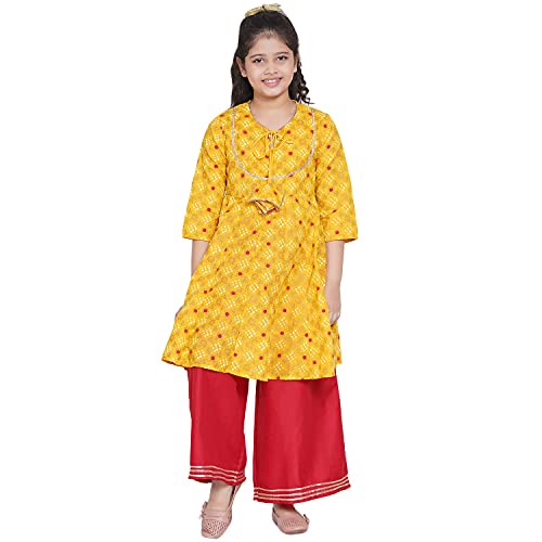 Image of Bitiya By Bhama Girl's Cotton Blend Kurta & Palazzo