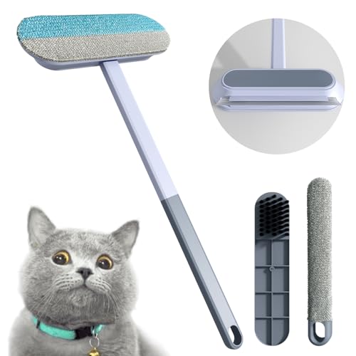 Maisly Tierhaarentferner 4 in 1 Fusselbürsten-Set mit Verlängerungsstab Hunde- und Katzenhaarentferner Wiederverwendbare Fusselbürste statt Fusselrolle für Sofas Teppiche Kratzbäume und Kleidung