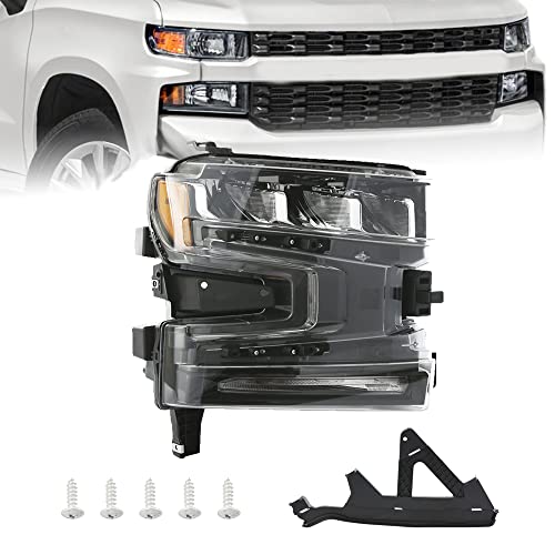 Partzer Full LED Headlight Headlamp Assembly RH Right Passenger For 2019 2020 2021 Chevrolet Silverado 1500, Replace 84621851 GM2503497