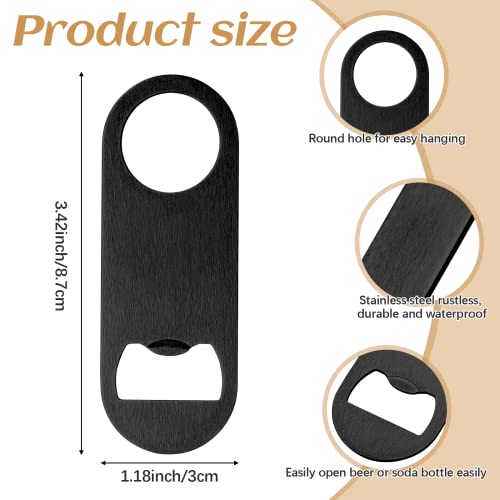 Zcysrlqin 24 Pcs Flat Bottle Opener 3.5 X 1.18 Inches Black Stainless Steel Beer Bottle Openers Heavy Duty Bar Blade Solid Bottle Cap Opener Funny Bartender Bottle Opener For Restaurant Party Supplies #TOP1