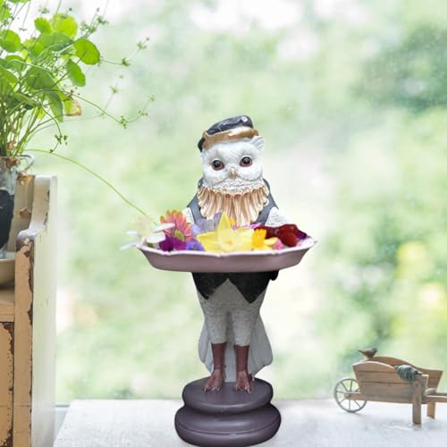 Figura decorativa con plato vaciabolsillos de búho para evitar pérdidas 7