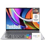 Lenovo ThinkBook 16 Gen 7 Laptop, 16" 1920x1200 IPS Anti-Glare Display, AMD Ryzen 5 7533HS (Beats i7-1355U), 8GB DDR5, 512GB SSD, Fingerprint Reader, Windows 11 Pro, Budget Laptop for Work & School