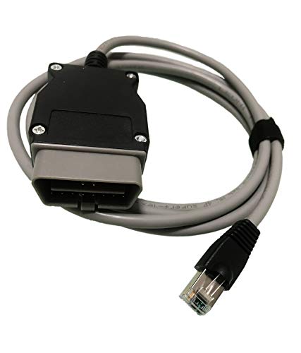 SuperOBD for BMW ENET (Ethernet to OBD) Interface Cable E-SYS ICOM Coding F-Series Newest Version | RED Yellow Blue Grey | ENET OBD Interface Cable for BMW E-SYS ICOM (Grey Connector+Grey Cable)