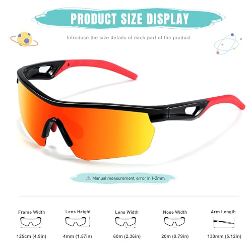 Image of Kids Sunglasses Polarized Youth Baseball Softball Cycling Sports Sun Glasses Boys Girls