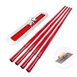 Bull Float Concrete Bull Float Tool Kit 48'x12' Fresno Round End Stainless Steel Board Kit Tool Cement Trowel Tools Float Bracket Concrete Tools Finishing With 57' Aluminum Alloy Handle x4 VOYAR