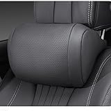 WONZTHWD Car Seat Neck Pillow for VW Atlas 2018 2019 2020 2021 2022 2023 2024, Memory Foam Neck Pillow Back Pad Cotton with Adjustable Strap Car Headrest Cover for Driving Home Office,Black