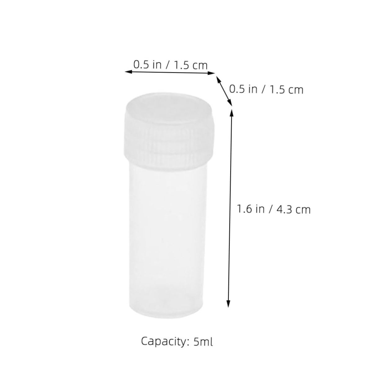 OSOLADY 50pcs Sample Storage Bottle Small Sample Bottles Carrying Empty with Caps Lab Test Tubes Powder Organizer Test Tubes with Lids Plastic Bottles with Caps Pp