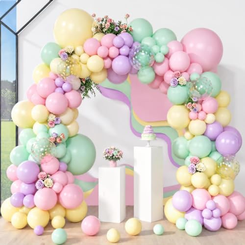 Amandir 153pcs Pastel Balloons Garland Arch Kit...