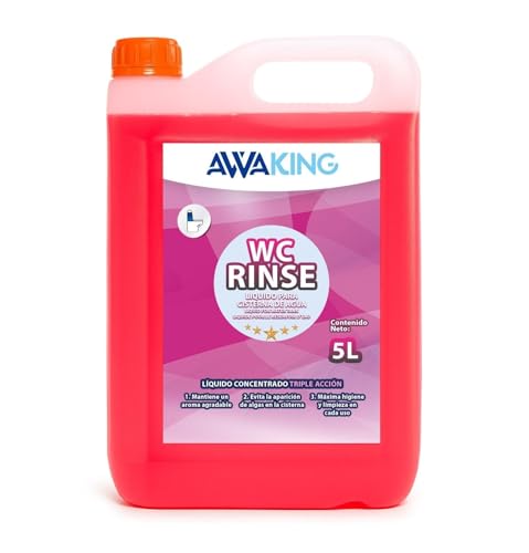 Liquído WC Químico Rinse Awaking 5L Aditivo para la Cisterna de WC, Limpia y Desodoriza la Taza del Inodoro, Agradable Aroma, Aplicación Cómoda y Seguro para Materiales