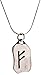 Kiss of Leather Runen Anhänger Fehu aus 925 Sterling Silber mit Silberkette 41-66 cm