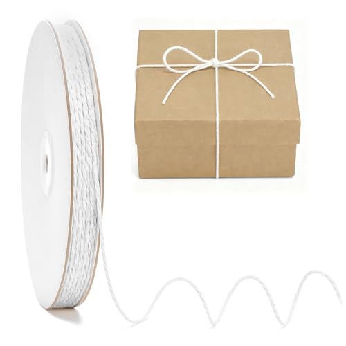 Image of jijAcraft 100M White Cotton String: 2MM White String for DIY Crafts, 328ft Natural Food Grade Cooking Cord, Butchers Twine for Kitchen Rotisserie Chicken, Tying Meat, Making Sausage