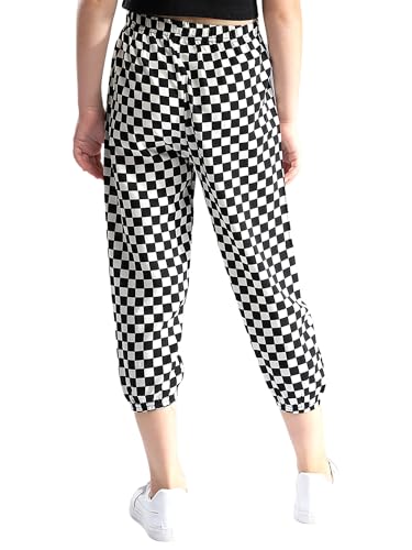 Kids Boy Girls Jogger Pants Plaid Printed Drawstring Elastic Waist Pants Hip Hop Streetwear Trousers2