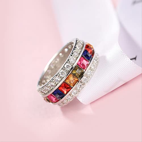 Bague en argent 925 avec topaze multicolore de mariage chic - 4