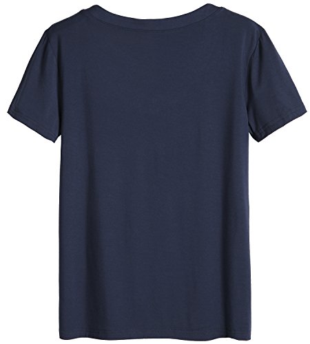 Latuza Women's Bamboo V-Neck Short Sleeves Pajama Set L Navy #TOP2