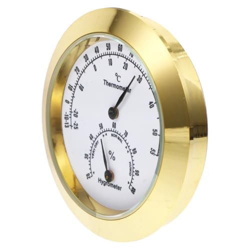 GANAZONO 小型軽量バイオリン用温湿計 精鋼ケース 製機芯 金色 高精アナログ温湿計 楽器保護用コンパクト計測器 楽器愛好家 に