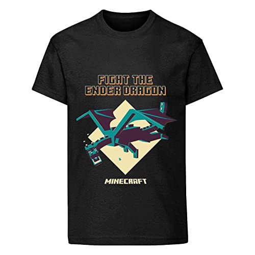 Minecraft Kids - Ender Dragon Unisex T-Shirt schwarz 128 100% Baumwolle Fan-Merch, Gaming