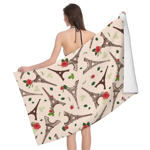 Novastar Toalla de playa de secado rápido, toallas de microfibra Urbane de la Torre Eiffel para el cuerpo, toallas de baño suaves para baño, toallas de playa personalizadas a prueba de arena, toallas