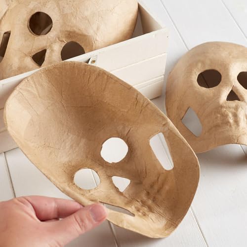 Factory Direct Craft Pack of 6 Paper Mache Mask Ready to Decorate Unfinished Papier Mache Mask for Day of The Dead Dia de Los Muertos, Halloween Decorations and Art Projects (7-3/4 Inches High) - Thumbnail 4