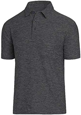 COVISS Men's Dry Fit Golf Polo Shirt Black, Medium