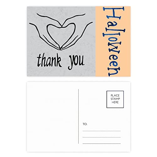 Cartes postales d'Halloween personnalisées en cœur noir lot de 20 pièces pour invitations