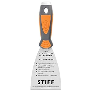 Clauss plamuurmes 3″ (7,6 cm) met stijf, geslepen lemmet in professionele kwaliteit | titanium gebonden roestvrijstalen lemmet met antiaanbaklaag | antislip, ergonomische handgreep | ideaal om te