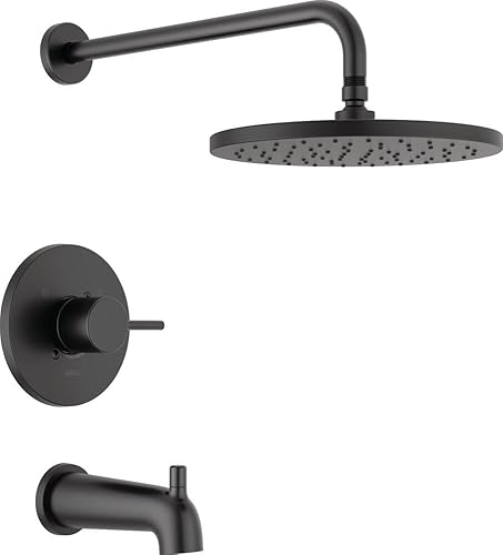 Miniatura 17 de Delta Faucet Kit moderno de grifo de ducha de la serie 14, color negro mate, con cabezal de ducha de un solo rociador, color negro mate T14459-BL-PP