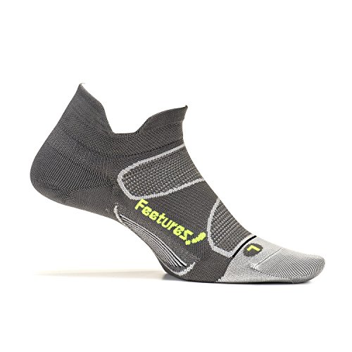 Feetures Elite Ultra Light No Show Tab - Calcetines para hombre, todo el año, Elite Ultra Light No Show Tab, Hombre, color Grafito/Reflector, tamaño M/38-41