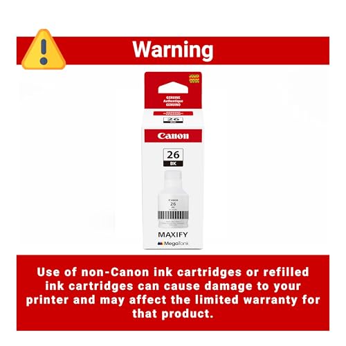 Canon GI-26 Genuine Pigment Black Ink Bottle, Compatible with MegaTank GX7120, GX6120, GX5120, GX6020, GX7020, GX6021, GX7021, GX5020, GX4020, and GX3020 Printers - image 3
