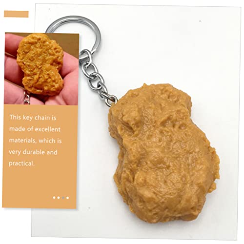 Toyvian Chicken Nugget Keychain Chicken Wing Ornament Metall Schlüsselbund Metall Schlüsselanhänger Geldbörse Charms Anhänger Lebensmittelbeutel