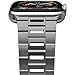[New Version] iiteeology Compatible with iWatch Band 44mm 42mm, Ultra Thin Breathable Stainless Steel Band Strap Compatible with Apple Watch Series 5/4/3/2/1 Men Women (44mm/42mm Space Gray)