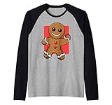 Hombre de jengibre Galletas de Navidad Galletas de canela Camiseta Manga Raglan