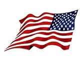 REVERSE Waving American Flag Sticker