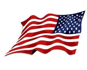 REVERSE Waving American Flag Sticker