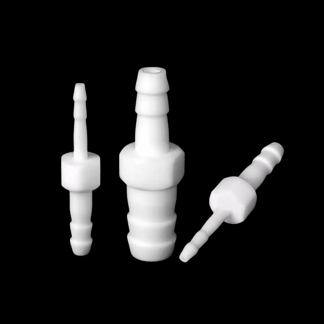 Ziaqewgep One Color 1Pcs Ptfe Peft Reducing Connector - Variable Diameter Coupling With Barbed Fittings For Secure Connections(6Mm-8Mm Reducing Dia)
