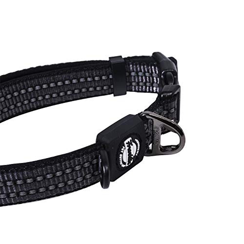 franklin pet supply co - nylon dog collar - reflective comfort - fit - neoprene - adjustable- small