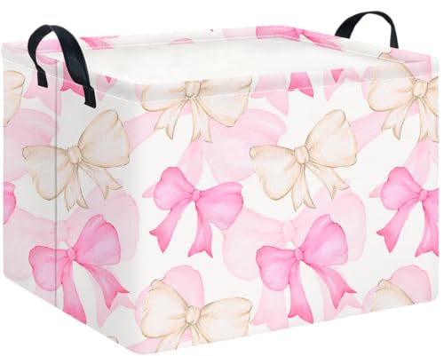 Image of CLOCOR Rectangular Storage Bin,Waterproof Books Box,Gift Basket(Bow)