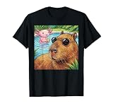 Capybara Selfie with Axolotl Cute Kawaii T-Shirt