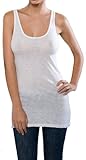 Yoga Clothing For You Ladies Micro Jersey Burnout Tank Top, Medium White